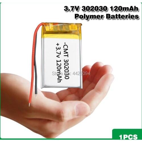 3.7V 120mAh 302030 032030 Rechargeable Battery For MP3 MP4 mobile bluetooth GPS Toy reading pen speaker lithium-ion Lipo Battery