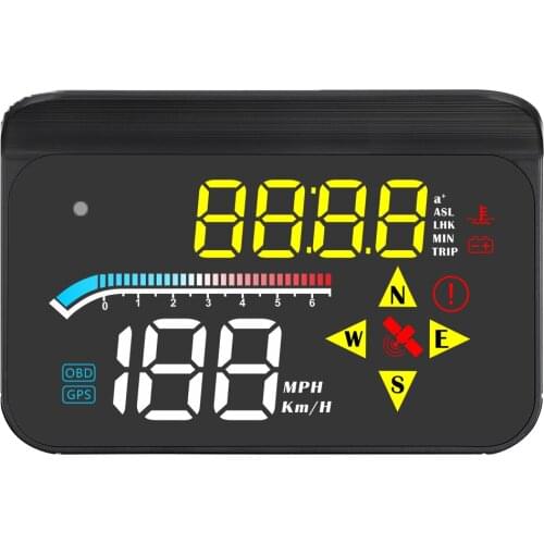 M17 Yellow and White Head-up Display (Need to Film) Multi-function Dual System 3.5-Inch OBD+GPS HUD