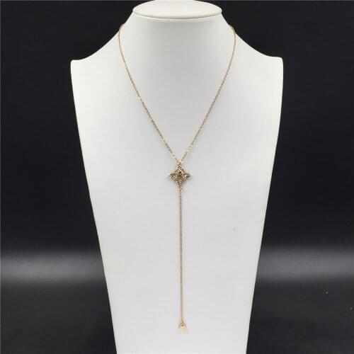 Lovely Gold Color Plating Honey Bee Heart Pendant Y Neck Long Necklace For Women Girl Sweater Decoration Jewelry Accessory