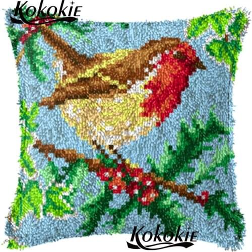 Latch hook rug making kits cross stitch sets sale embroidery yarn handicraft needlework Crocheting Rug Yarn Patchwork Pillowcase