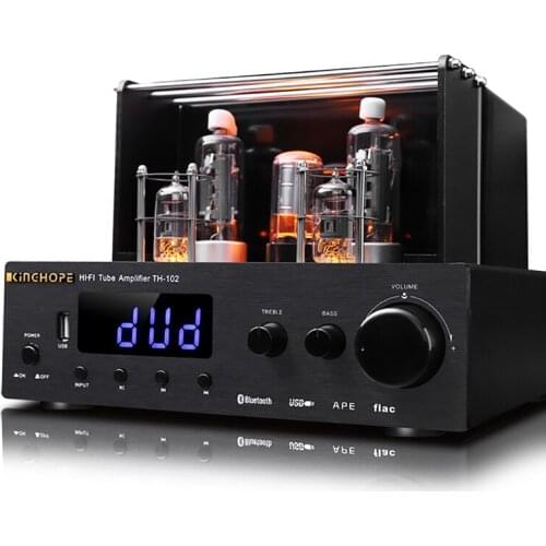 220V Optical Fiber Coaxial Bluetooth HiFi Valve Tube Amplifier Lossless Bluetooth HIFI Amplifier TH-102