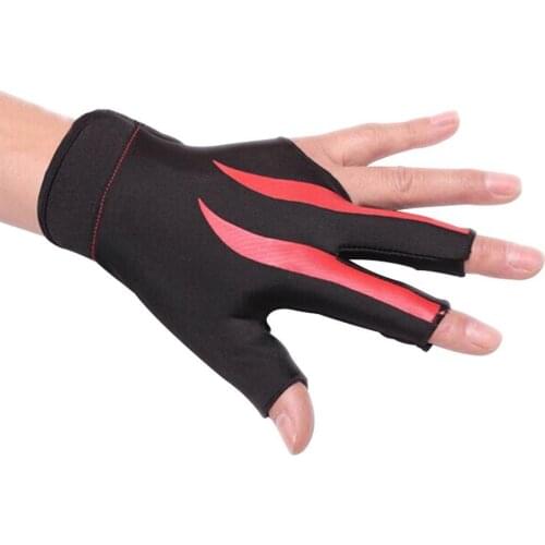 1Pc 3-Finger Elastic Anti-slip Billiard Game Snooker Pool Cue Shooter Glove Professional Snooker Glove
