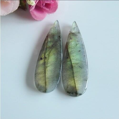 Semi-precious stones Fashion Jewelry For Women Earrings Accessories,Labradorite,Gemstone women earring Beads pair51x15x4mm,11.9g