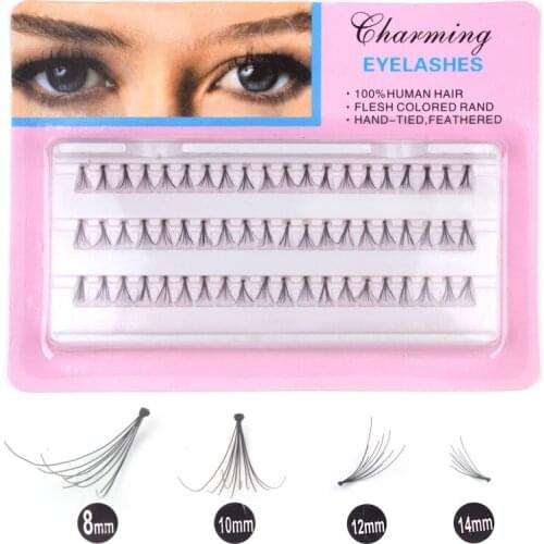 60pcs/Set 8/10/12 mm Individual Lashe Black Natural Fake False Eyelash Long Cluster Extension Makeup Lashes