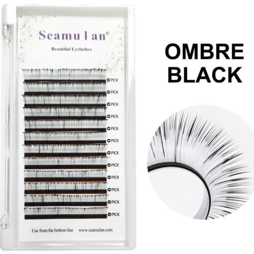 Ombre eyelashes white black individual eyelash mink lashes colored pink red purple blue false eyelash make up
