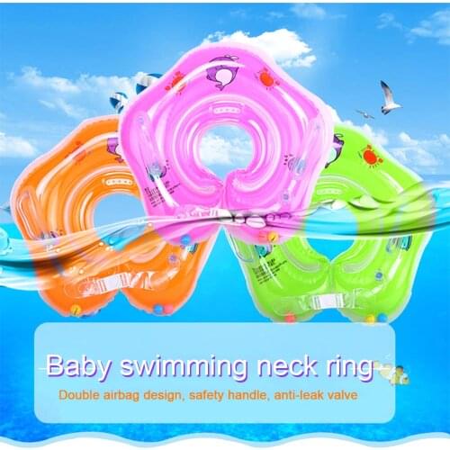 Rooxin Infant Float Neck Ring Inflatable Baby Swimming Ring Newborns Bathing Circle Double Airbag Safety Rafts Pool Swimming
