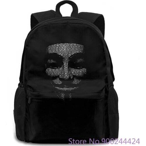 ANONYMOUS V FOR VENDETTA MENS S WE ARE THE 99 DTG2 women men backpack laptop travel school adult student
