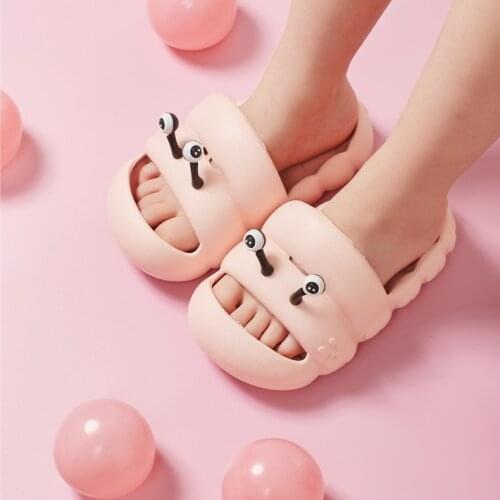 Children slippers women summer Korean cartoon caterpillar home indoor soft bottom baby sandals boys and young children aged 1-3