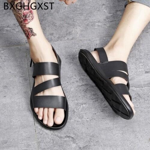 Summer shoes outdoor sandals men sandals leather Genuine flat gladiator sandals for men designer shoes zapatillas casual hombre