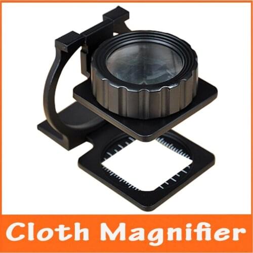 20X Metal Jewelry Folding Cloth Magnifier with Reading Scale 0.1mm Circuit Boards Textiles Magnifying Glass Inscect Viewer Loupe