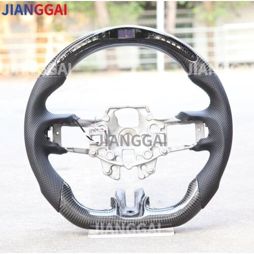 LED Car Steering Wheel 100% Carbon Fiber For Ford Mustang 2015-2017 Models