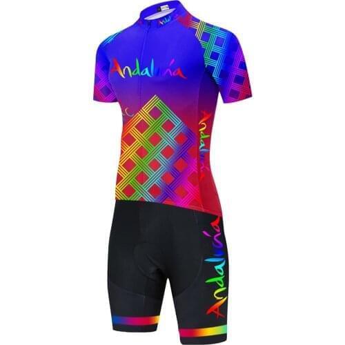 Triathlon Cycling Jumpsuit Andalucia Skinsuit Jersey Men Cycling Clothing Suit Jumpsuit Bike Triathlon Sport Ropa Ciclismo