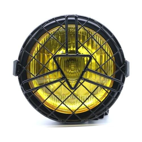 12V Universal Grill Retro Motorcycle Side Mount Headlight Cafe Racer For Harley Honda Yamaha Kawasaki Suzuki Scooter Offroad