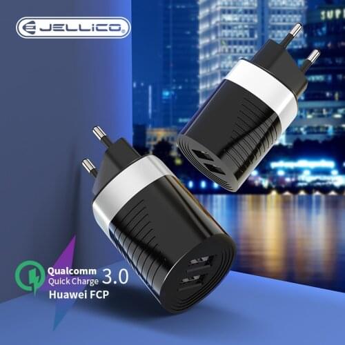 Jellico EU Plug Wall Mobile Phone Charger USB QC3.0 Fast Charging 5V 2.4A Adapter For iPhone 11 Samsung Xiaomi AC Power Charger