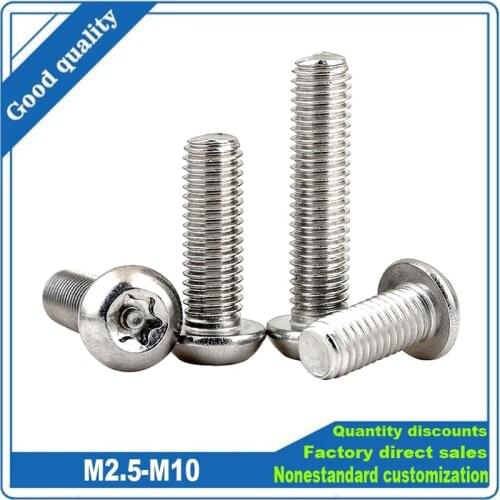 10/50pcs A2-70 304 Stainless Steel Six Lobe Torx Button Pan Round Head with Pin Tamper Proof Security Screw Bolt M3 M4 M5 M6 M8