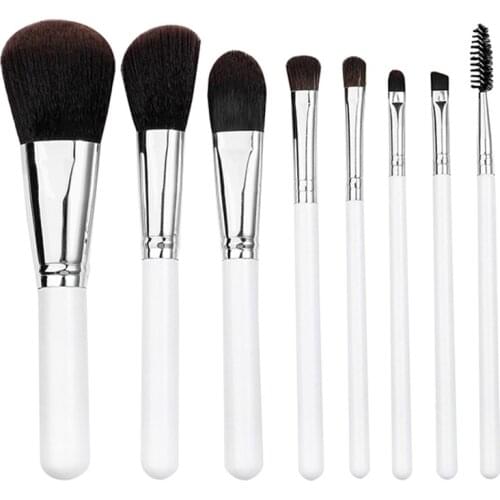 10 Piece Black White Pearls Makeup Brush Set Private Label Wholesale