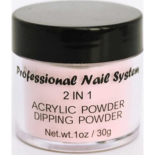 1oz/Bottle Professional 2 In 1 Acrylic/Dipping Powder For Nail Art Acrylic Nail Kit Nude Set Glitter Powder Acrylic For Manicure
