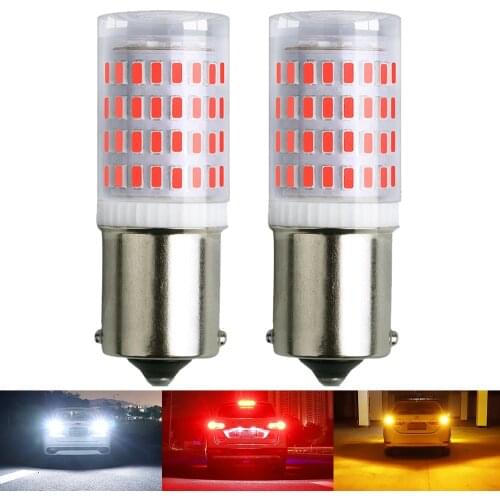 2PCS 1156 BA15S P21W S25 7506 1157 LED Bulbs High Power 80pcs 3014SMD Super Bright 1500LM Replace for Car Reversing Light White