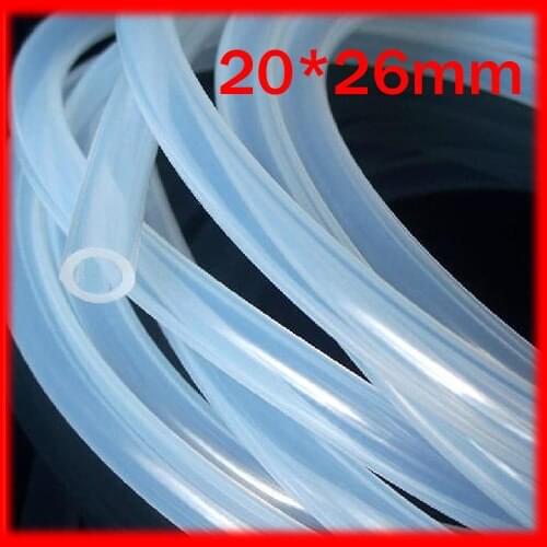 20mm ID 26mm OD 20*26mm large Transparent Silicone Rubber Tube Hose Pipe ( food grade ) medical PIPE