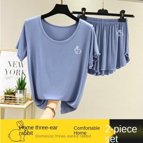 2021 summer new short-sleeved t-shirt women modal Korean round neck casual top high waist fashion shorts suit women