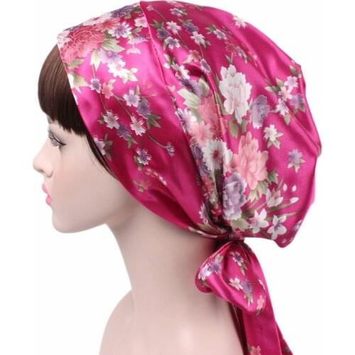 2021 fashion printed flowers women inner hijabs cap muslim head scarf turban bonnet ready to wear ladies wrap under hijab caps