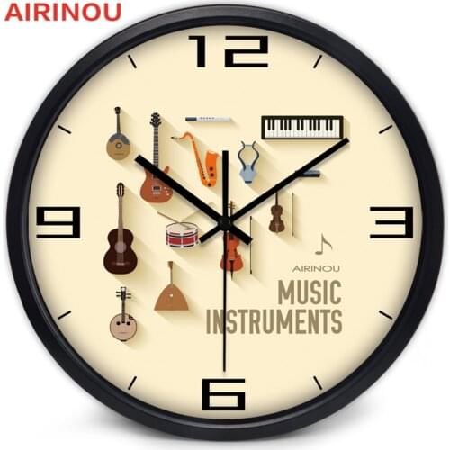 Airinou Guitar drum electronic piano zither, Music theme player wall clock