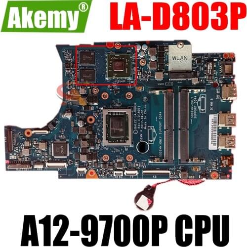 Akemy For DELL Inspiron 15 5565 Laptop Motherboard With A12-9700P CPU 2.5 GHz CN-0G89K3 G89K3 BAL22 LA-D803P