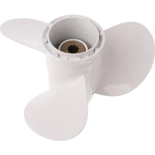 N0HF Aluminum Boat Outboard Propeller for Suzuki 9.9-15HP Black 3 Blades 10 Spline Tooth 9 1/4 x 11