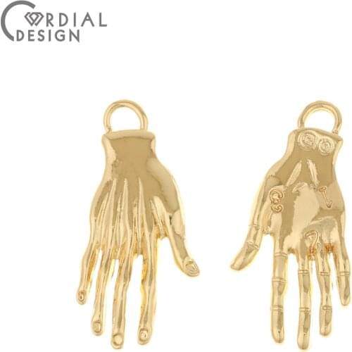 Cordial Design 100Pcs 15*31MM Jewelry Accessories/DIY Earrings Charms/Palm Shape/Pendant/Hand Made/Jewelry Findings & Components