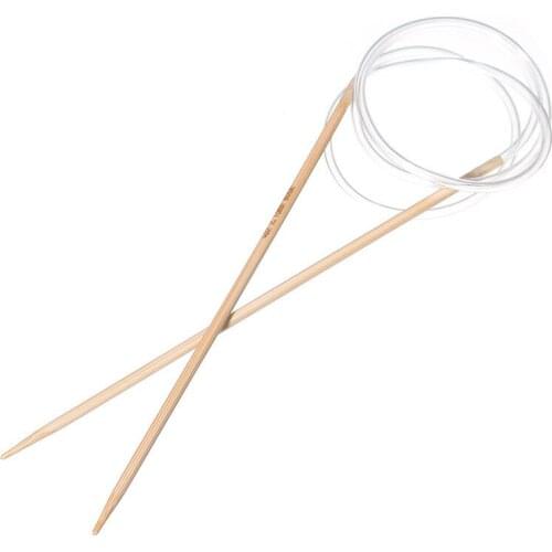 DoreenBeads Bamboo Circular Knitting Needles Transparent Tube Knitting Needles Crafts Sewing Accessory 80cm(31 4/8") long,1Pair