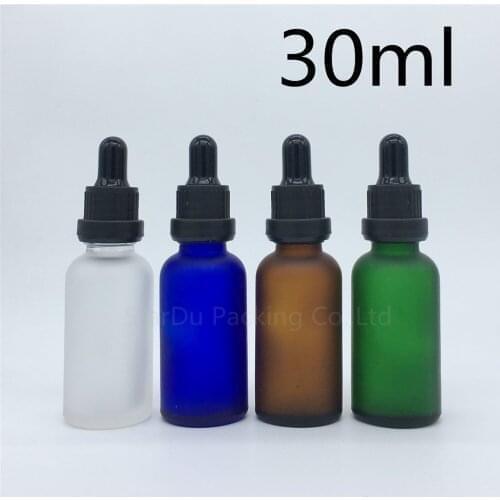 Travel bottle 30ml amber green blue Transparent frosted glass essential oil bottle,30cc tamper evident dropper bottle 200pcs/lot