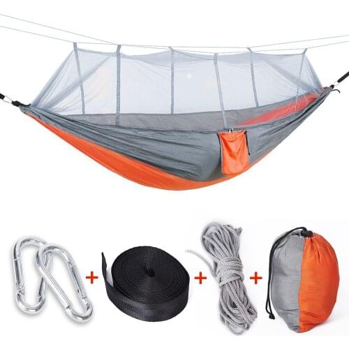 Outdoor Furniture Hammock Ultralight Parachute Outdoor Hammock Hunting Hanging Sleeping Mosquito Net Double Person drop-shipping