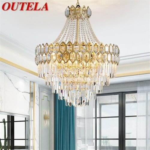 OUTELA Hanging Chandelier Crystal Modern LED Luxury Fixtures Home Decorative For Living Room Dining Room Villa Duplex