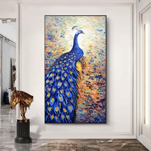 Colorful Animal Peacock Canvas Painting for Living Room Wall Art Posters Prints Modern Bedroom Home Decoration Pictures