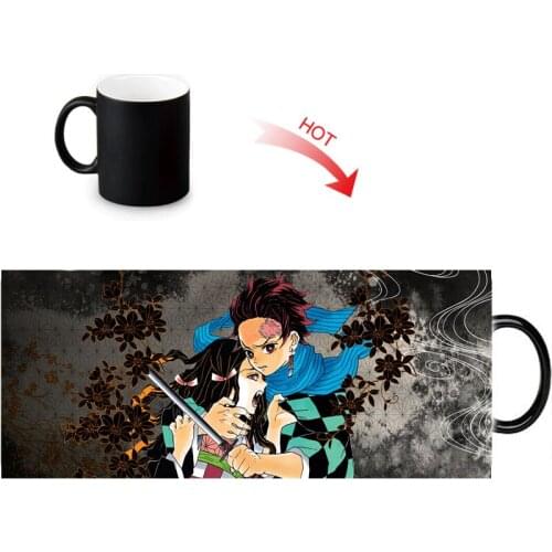 12oz Demon Slayer Heat Reveal Magic Morph Mug Color Change Coffee Milk Tea Cup Customized Hot Sensitive Morphing Mugs