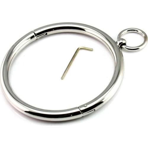 Dia120mm Metal Neck Collar Slave O Ring Choker Erotic Games Adult Slave Role Play BDSM Restraint Bondage Sex Toys For Women Men