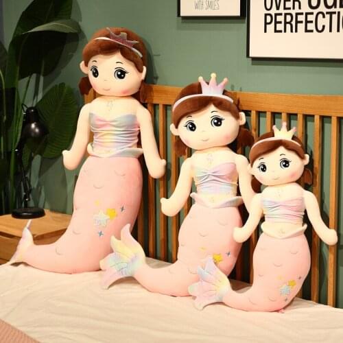 60-130cm Kawaii Plush Mermaid Soft Stuffed Dolls Lovely Plush Toys Girl Toys Kids Birthday Valentine Gift