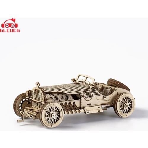 GLCUCG Train Model 3D Wooden Puzzle Toy Assembly Locomotive Model Building Kits for Children Kids Birthday Gift