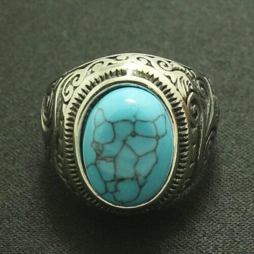 Size 7 To Size 15 Mens Boys 316L Stainlesss Steel Cool Classic Stone Vintage Ring