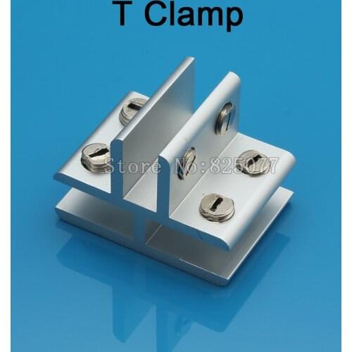 Wholesale DHL 100PCS T Clamp 3 ways glass clamp,wood board clip hardware accessories applicable 10-12 mm glass JF1181