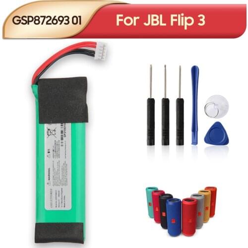 Original Replacement Battery GSP872693 01 For JBL Flip 3 Flip3 Portable Bluetooth Speaker Rechargeable battery 3000mAh