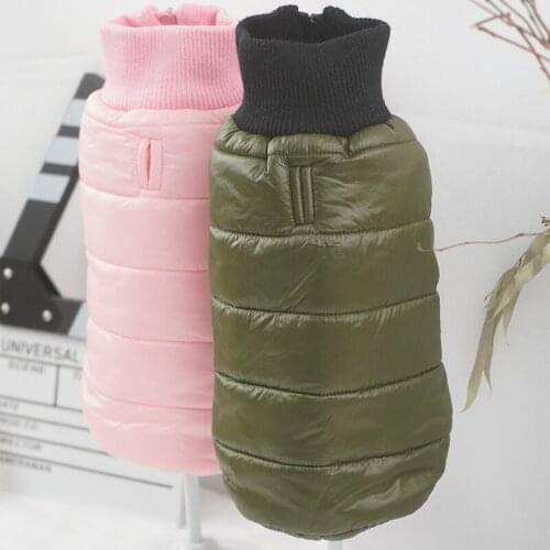 Dog Coat The New Dog Warm Cotton Coat Small Dog Vest Winter Plain Color Europe, America, Japan and Korea Pet Clothes