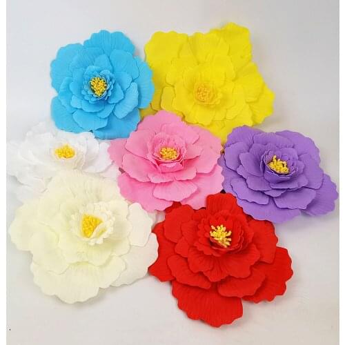 1.2M Artificial Flower Branches 3Head PE Peony Christmas Decoration Fake Flower Wreath flower wall wedding backdrop decor Flores