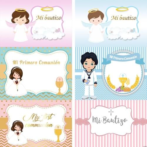 Custom Photography Background Boy or Girl First Communion Party Backdrop Angel Baptism Party Decor Wall Backdrops