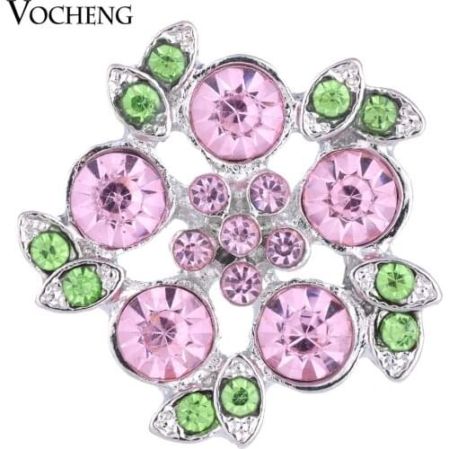 Pink Vocheng Ginger Snap Full Bloom 18mm Crystal Charms Vn-1041