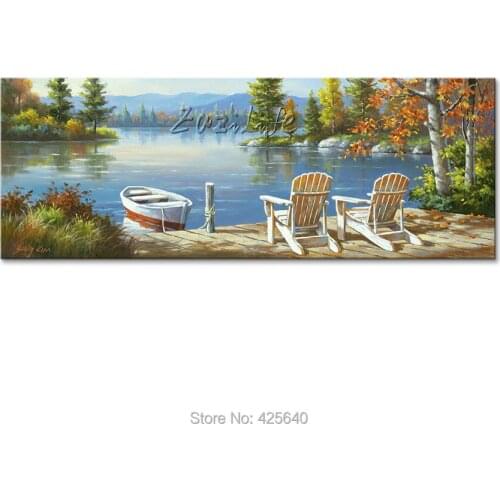 Hand-painted Mediterranean Seascapes painting for the sitting room decorates a wall pictures painted on the canvas art 19