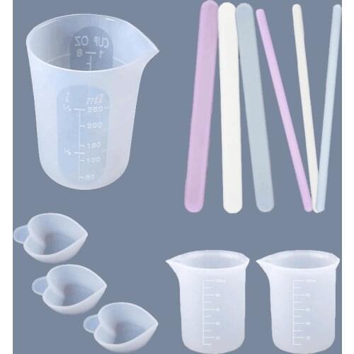 Silicone stir bar Mix Cup Mold Epoxy Resin Tools Reusable Mixing Measuring Cups DIY Jewelry Making Stick Handmade Accessories