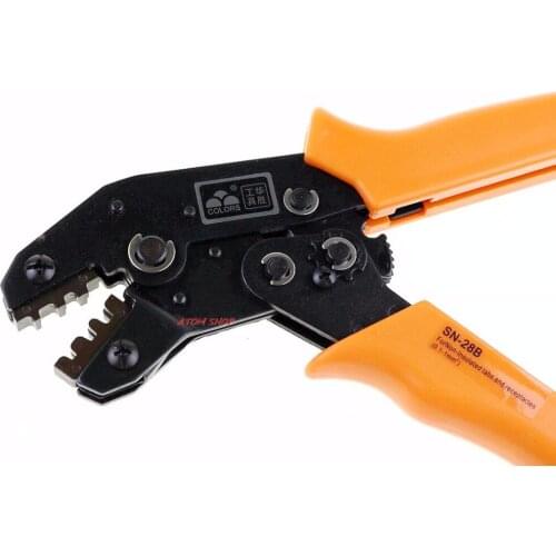 SN-28B Hand Mini European Style Crimping Plier Crimper For Non-Insulated Terminals Tabs Receptacles AWG 28-18 Square mm 0.1-1