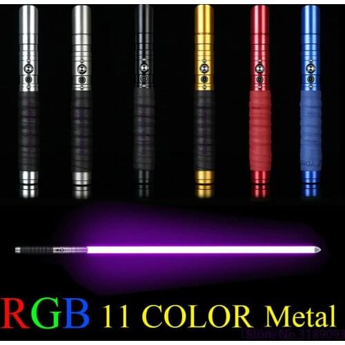 11 Color Lightsaber Light Saber Metal Sword Rgb Discoloration Laser Cosplay Toy Luminous Outdoor Creative Wars Toys Stick Saber