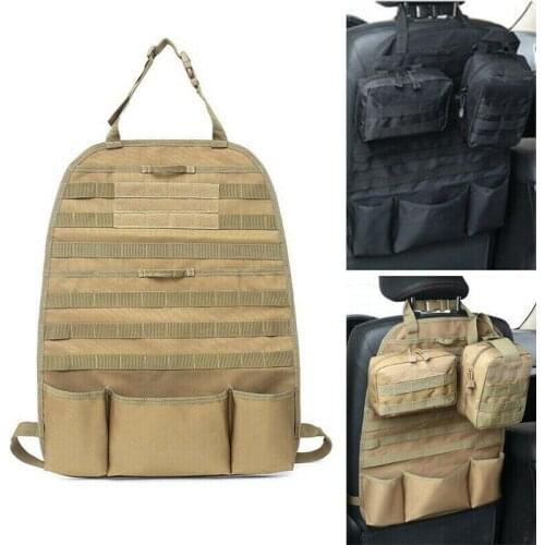 Universal Car Seat Back Organizer Tactical MOLLE Panel Vehicle Cover Protector Storage Bag Vehicle Seat Cover Protector Kit Mat